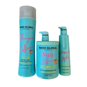 پک محصولات ضد ریزش و آبرسان مو نانوگلوبال آبی مدل Anti Hair Loss